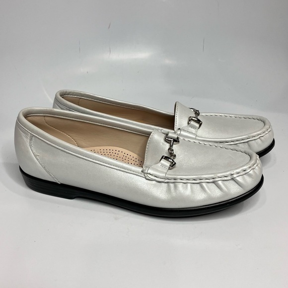 SAS metro pewter leather loafers comfort shoes size 10 - Picture 1 of 7